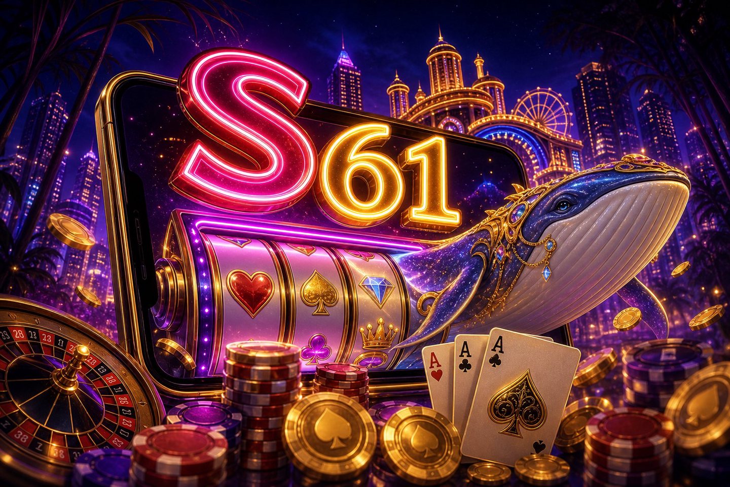 Menu hadiah dan promosi di S61 yang menampilkan bonus deposit dan koin gratis